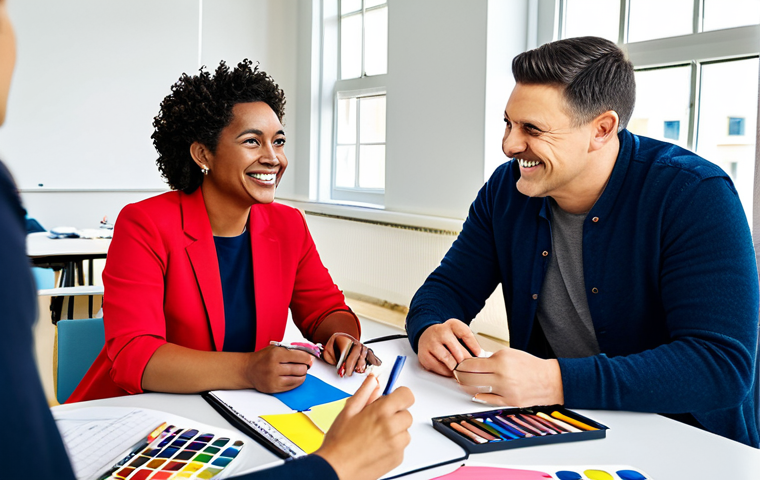 Creative Recreation Program Planning**

"A diverse group of fully clothed adults brainstorming recreational activities around a table covered in colorful papers and art supplies, in a brightly lit, modern meeting room.  They are smiling and engaged in discussion. The scene should convey collaboration and creativity.  Safe for work, appropriate content, family-friendly, professional atmosphere, perfect anatomy, correct proportions, natural pose, well-formed hands, proper finger count, natural body proportions, high quality."

**