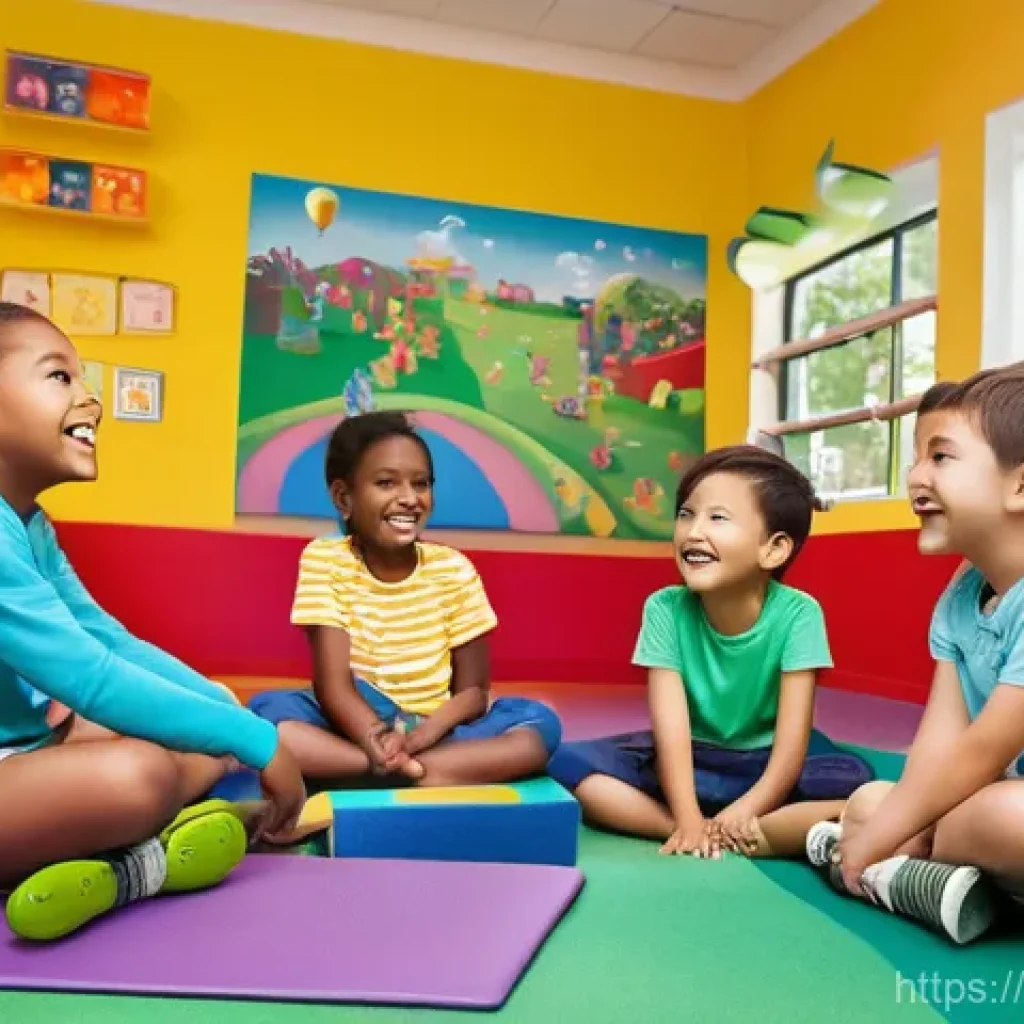 레크리에이션 지도자 필수 중점 과목 - **Prompt: The Empathetic Storyteller**
"A diverse group of cheerful children, aged 5-10, are gat...