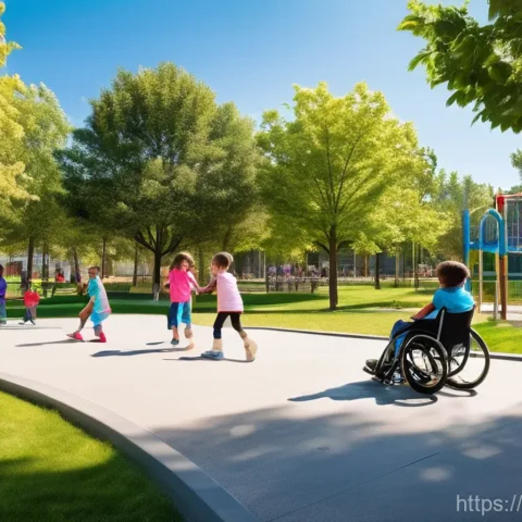 레크리에이션 지도자 윤리와 규정 - **Prompt:** A vibrant, sunny outdoor community park where a diverse group of children, ranging from ...