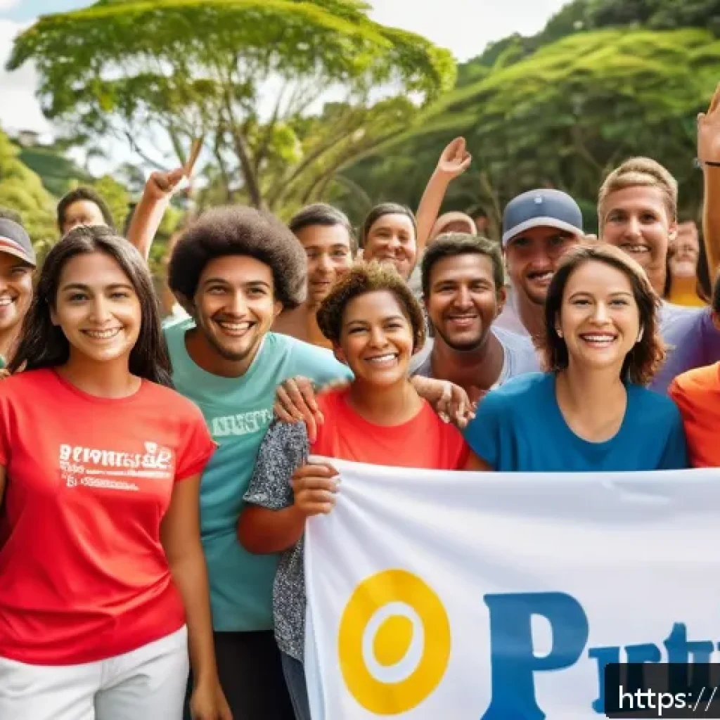 레크리에이션 프로그램의 마케팅 전략 - A vibrant outdoor community recreation event in Brazil, featuring diverse families and young adults ...